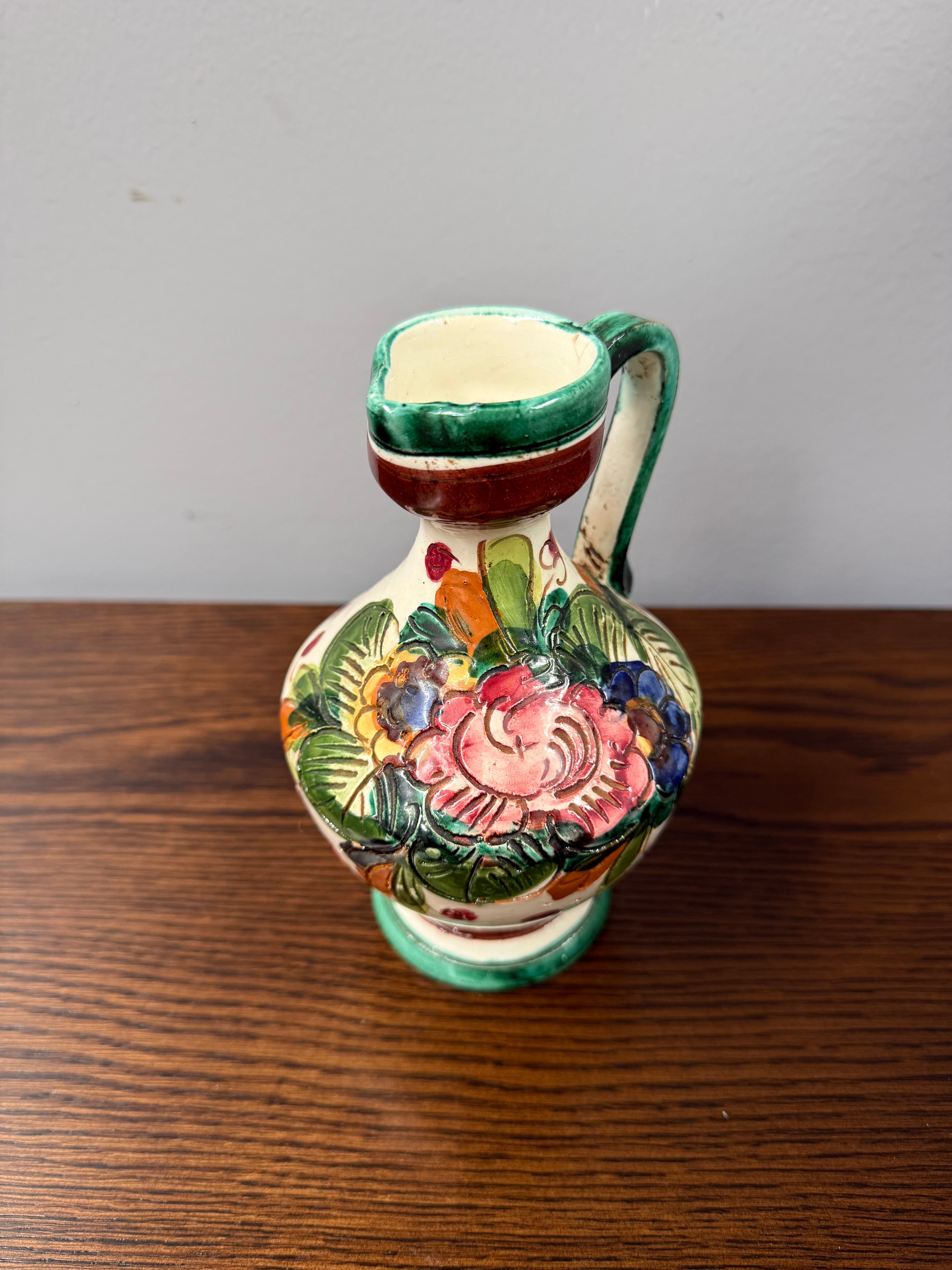 Vintage Italian Hand Painted Jug