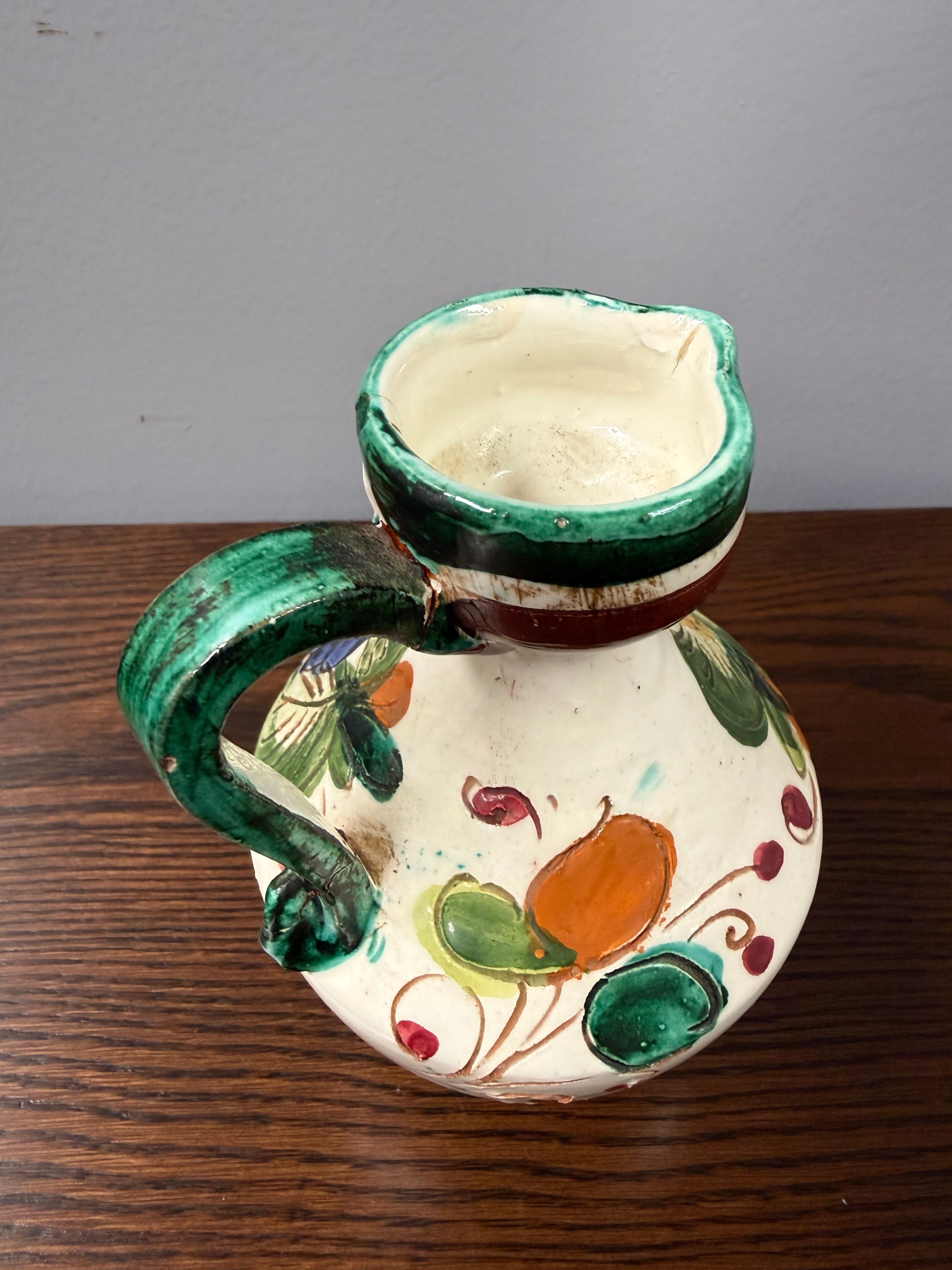 Vintage Italian Hand Painted Jug