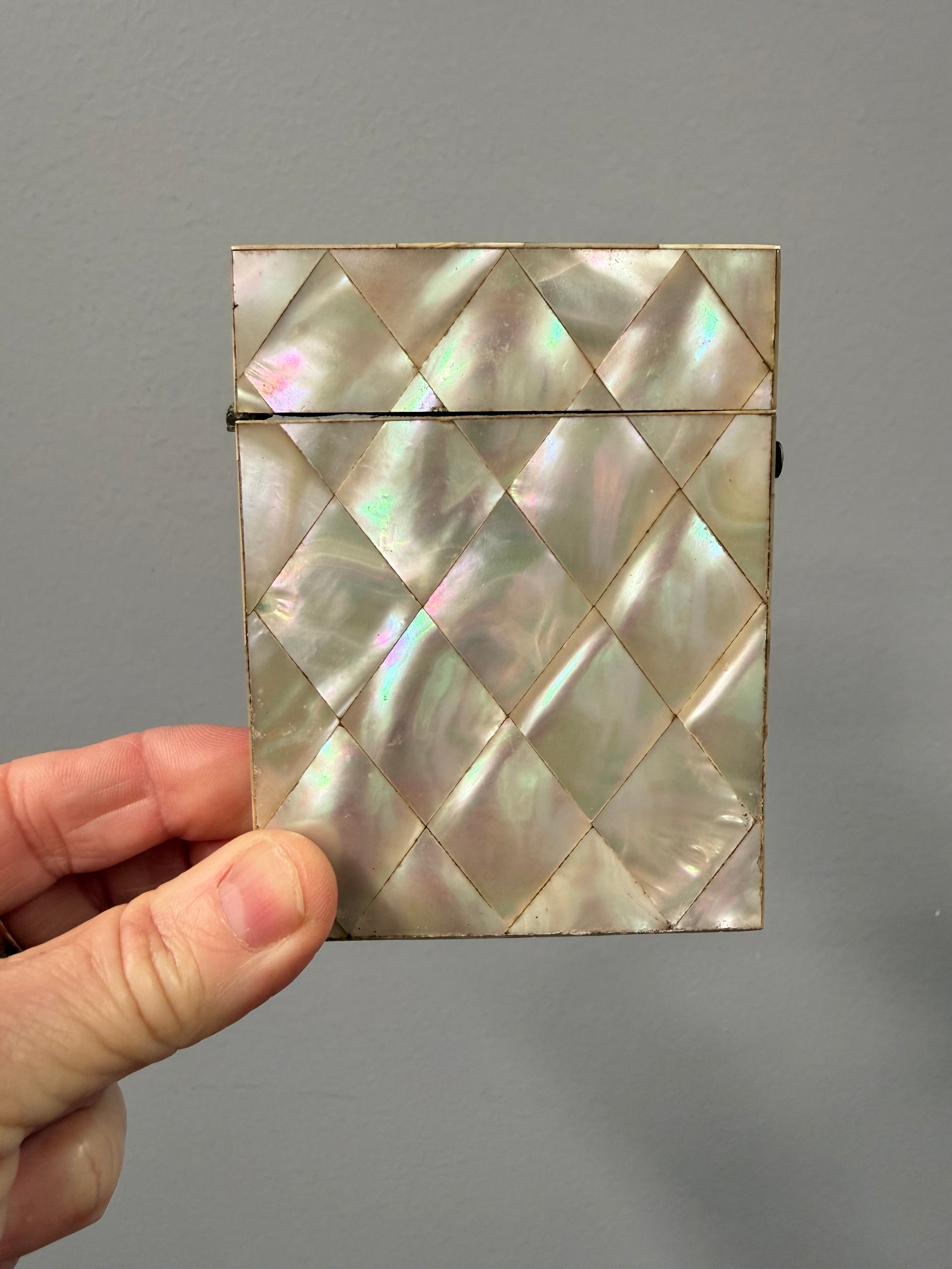 Victorian Mother Of Pearl Visiting Card Case.