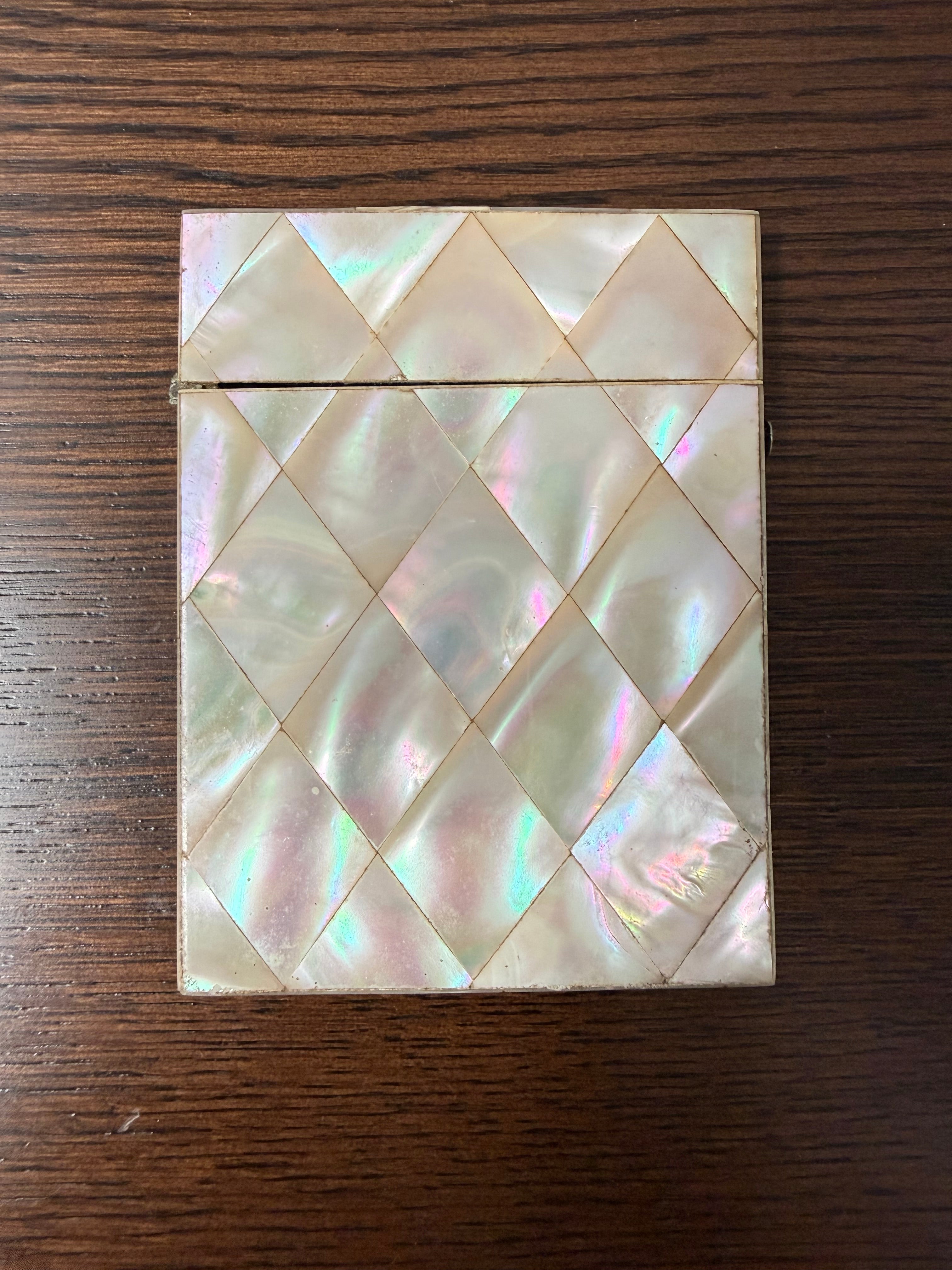 Victorian Mother Of Pearl Visiting Card Case.