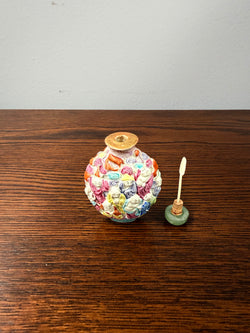 Late Qing Dynasty Famille Rose Moulded Porcelain Snuff Bottle