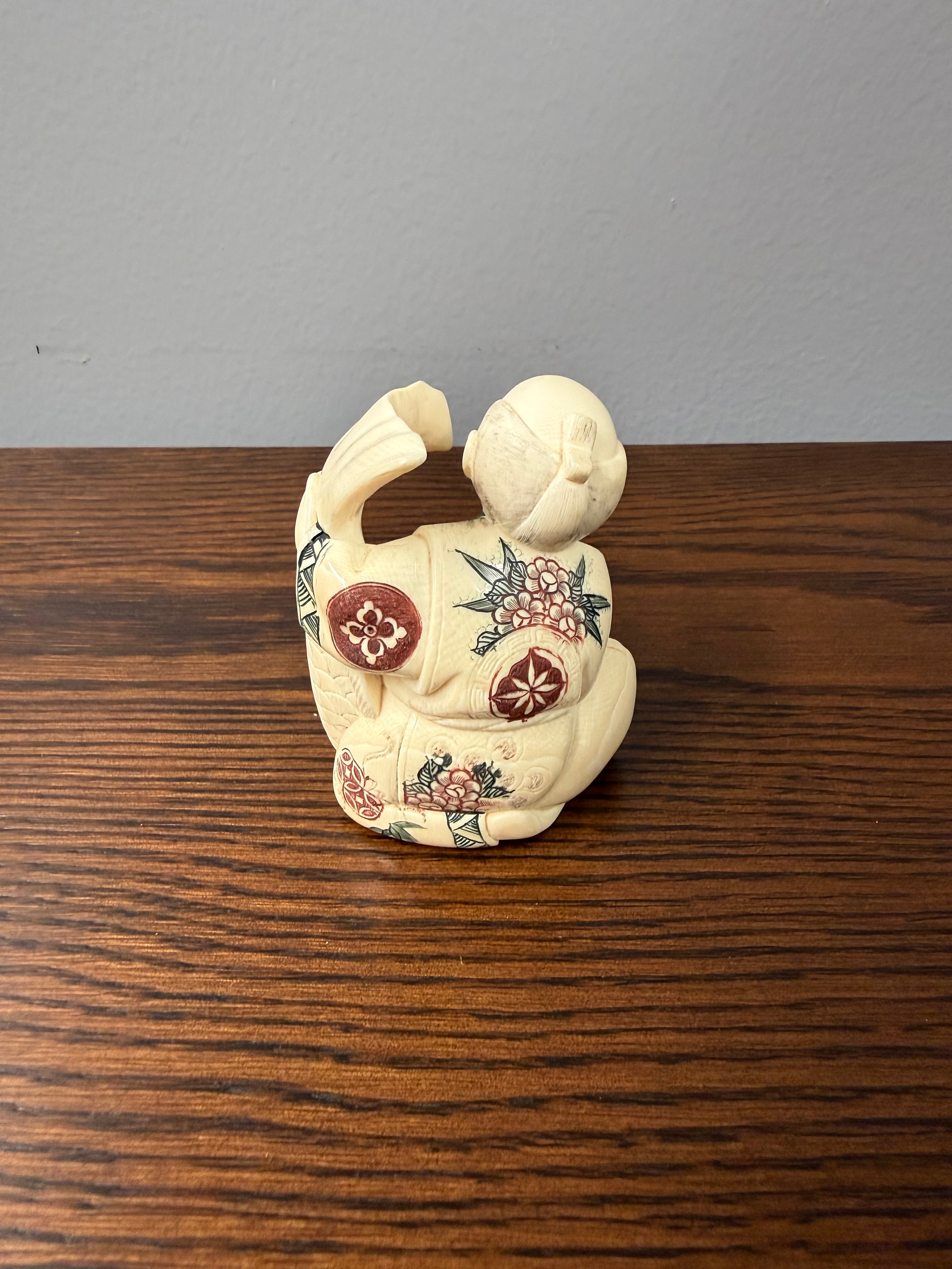 Fine Japanese Meiji Period Carved Ivory Statue