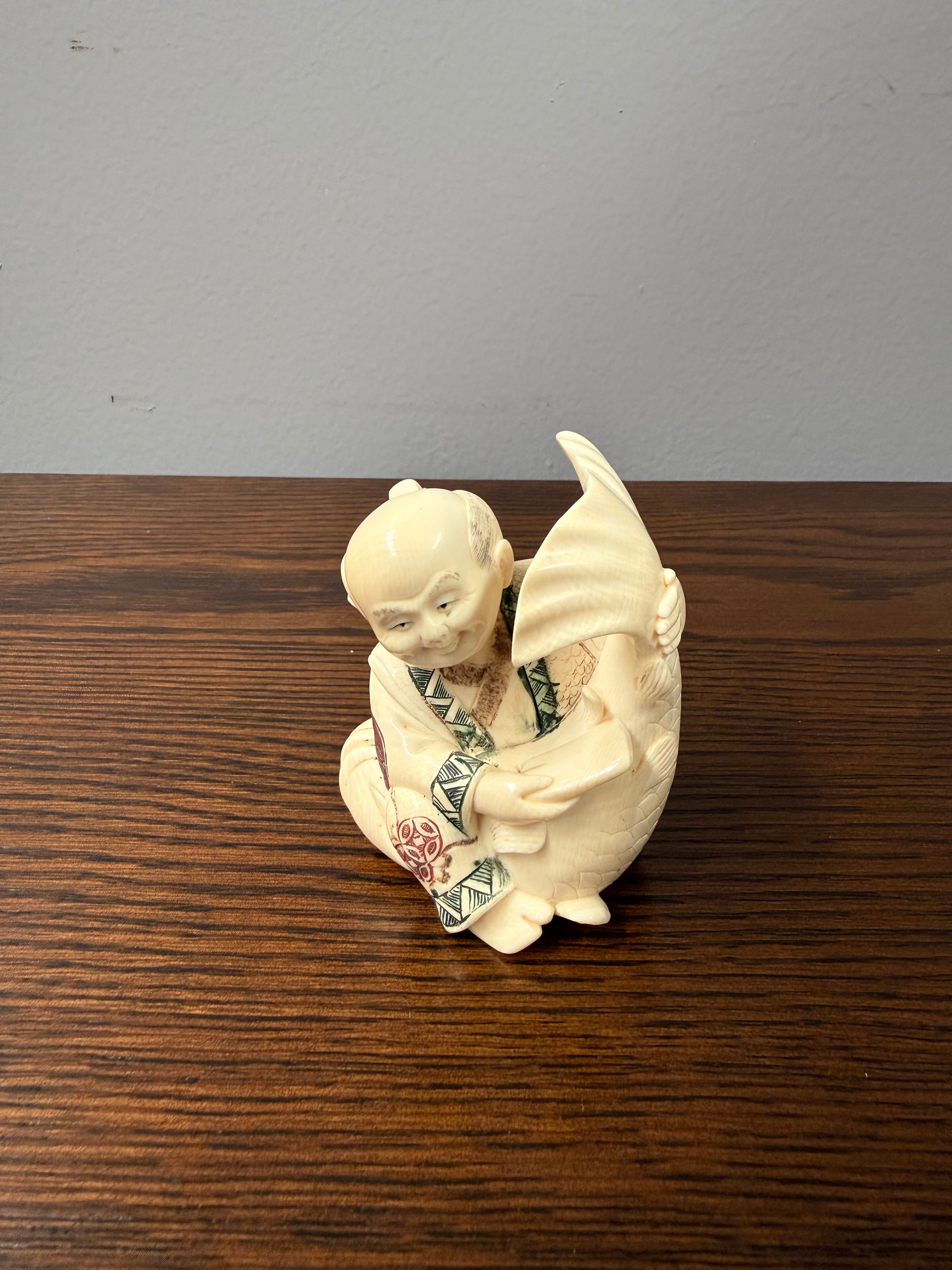 Fine Japanese Meiji Period Carved Ivory Statue
