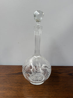 Antique Victorian Etched Glass Decanter
