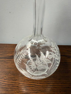Antique Victorian Etched Glass Decanter