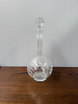 Antique Victorian Etched Glass Decanter