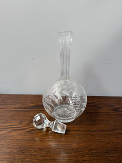 Antique Victorian Etched Glass Decanter