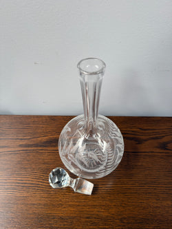 Antique Victorian Etched Glass Decanter