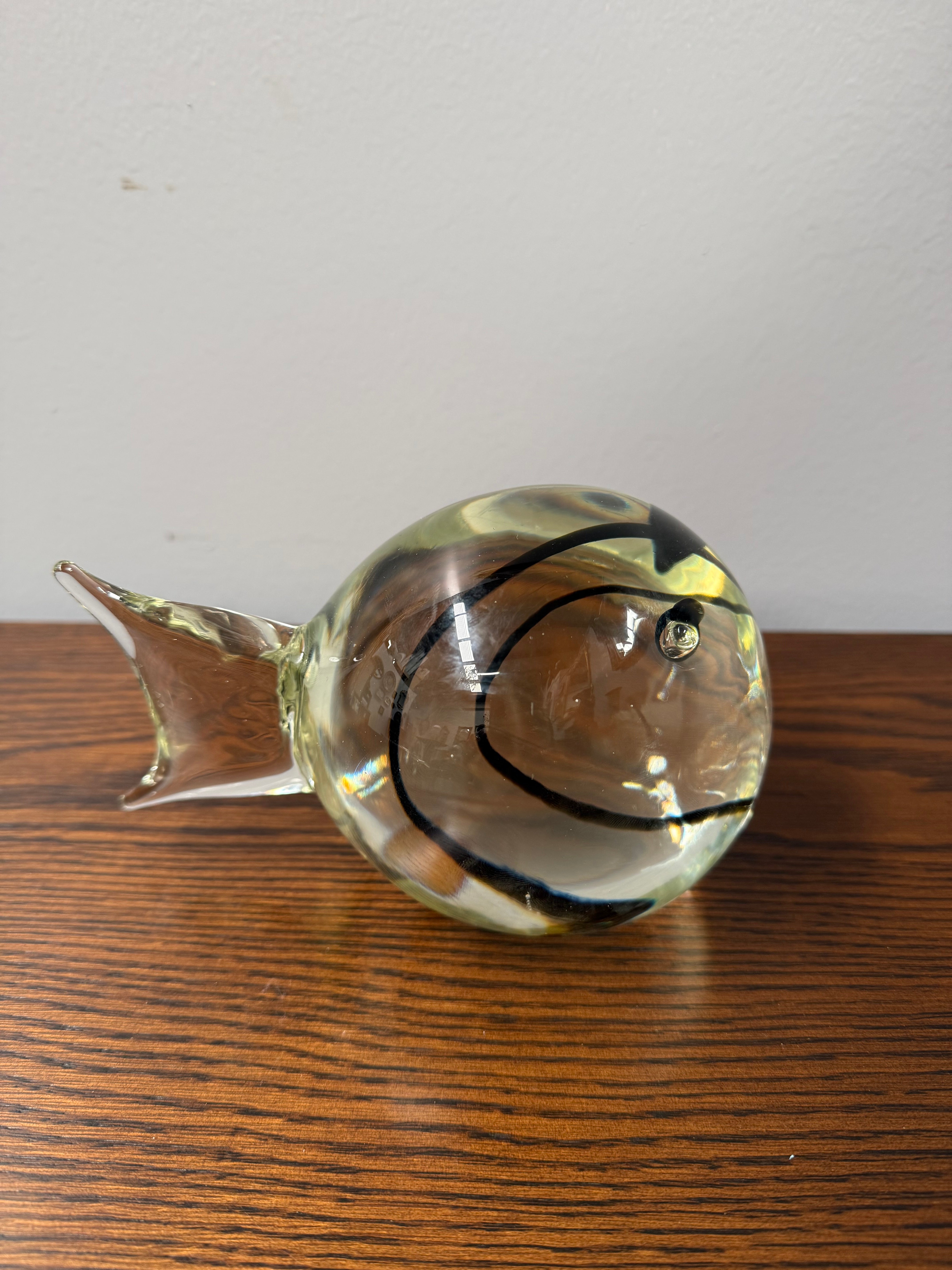 Vintage Signed Ceranese Murano Art Glass Fish