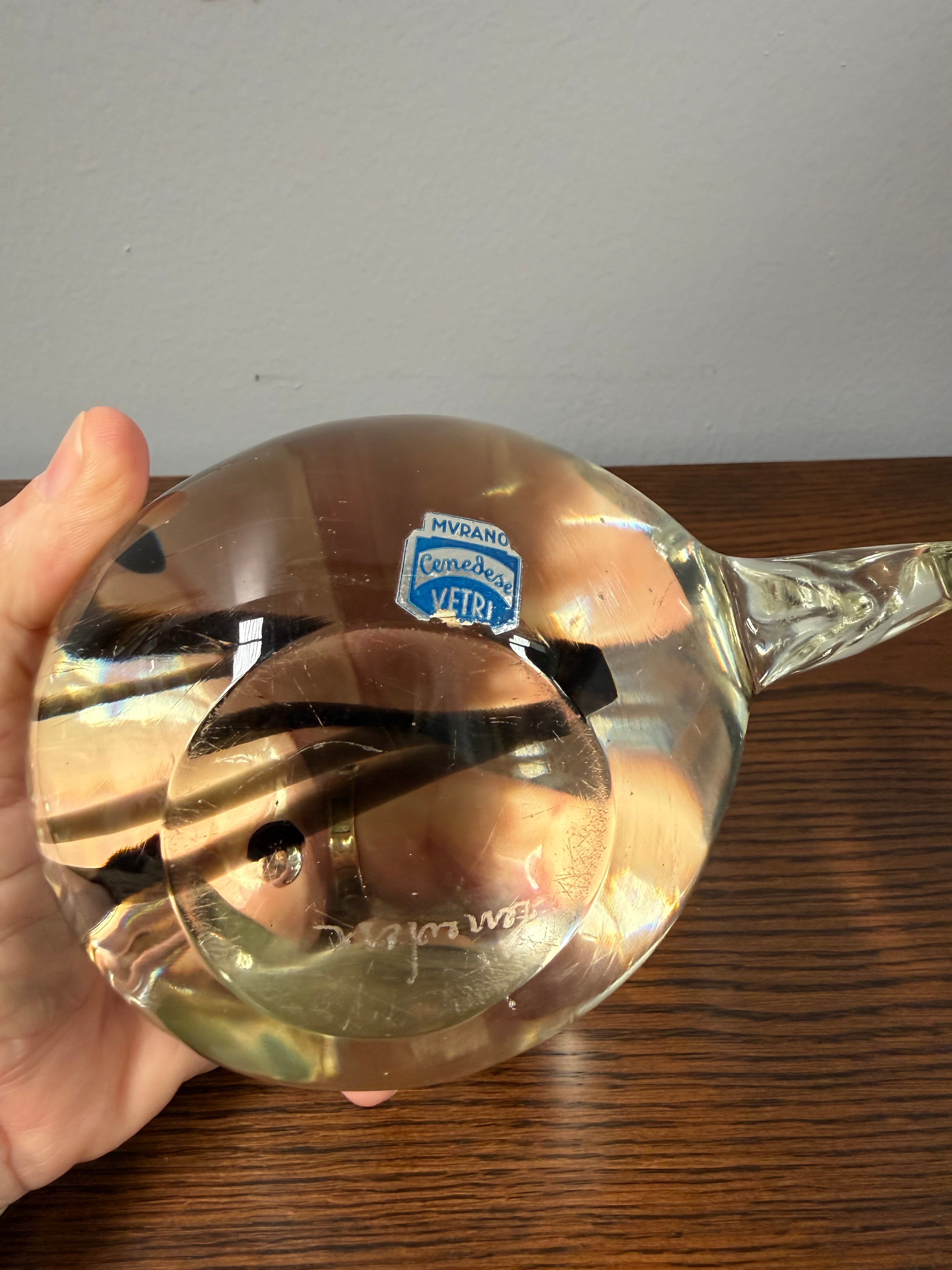 Vintage Signed Cenedese Murano Art Glass Fish