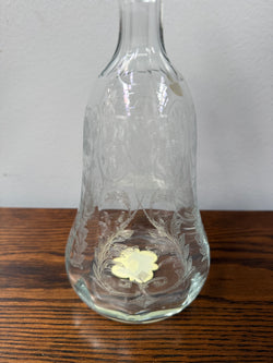 Vintage Bohemian Glass Etched Decanter