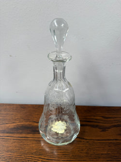 Vintage Bohemian Glass Etched Decanter