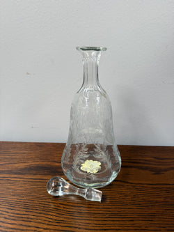 Vintage Bohemian Glass Etched Decanter