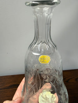 Vintage Bohemian Glass Etched Decanter
