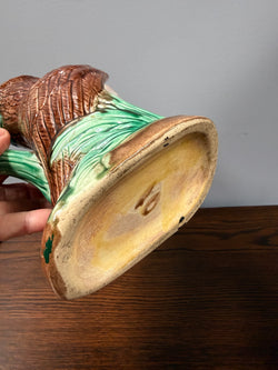 19th Century Majolica Owl Jug Picther