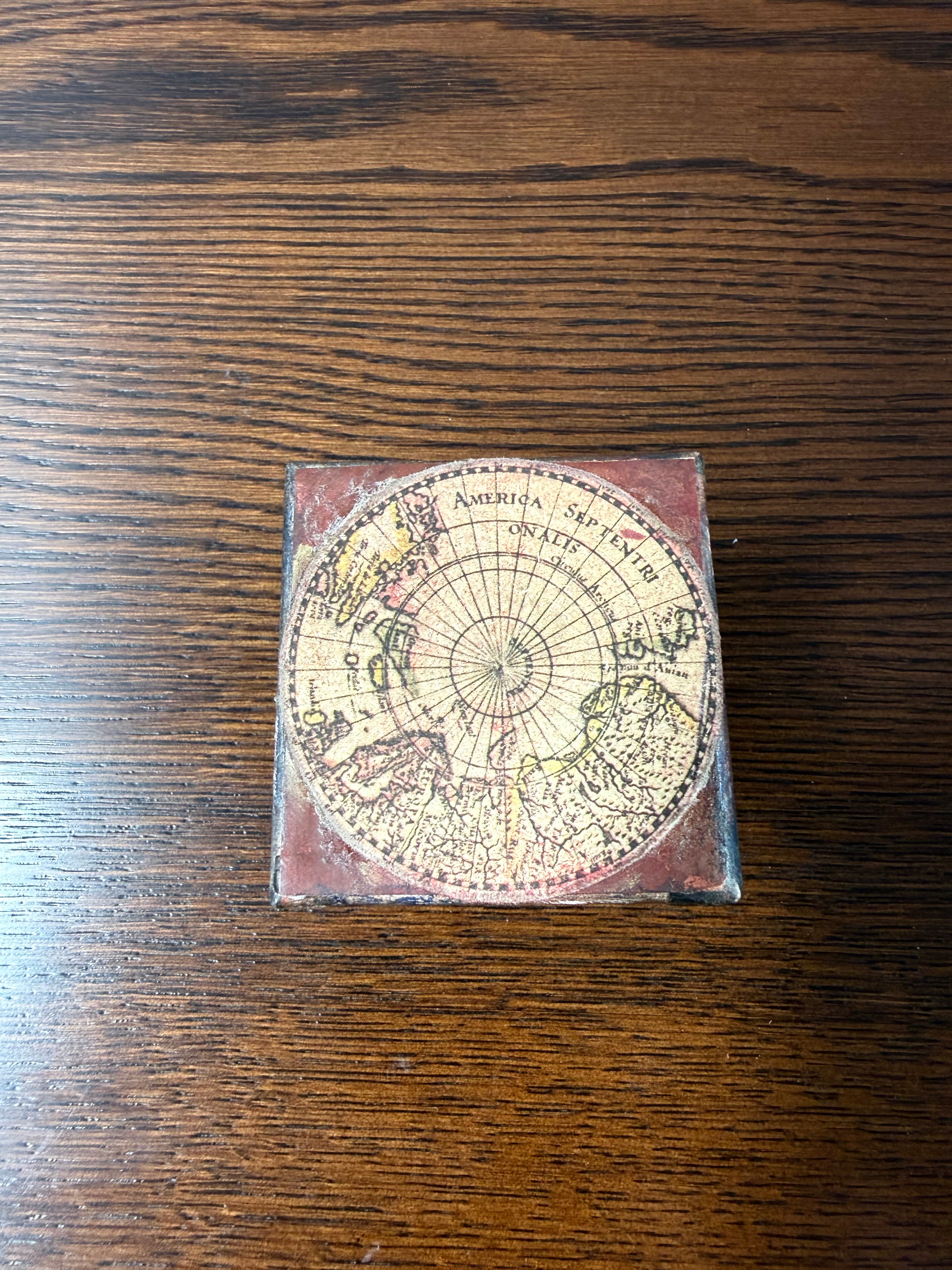 Rare Antique Pocket Globe in Box, Circa 1850s