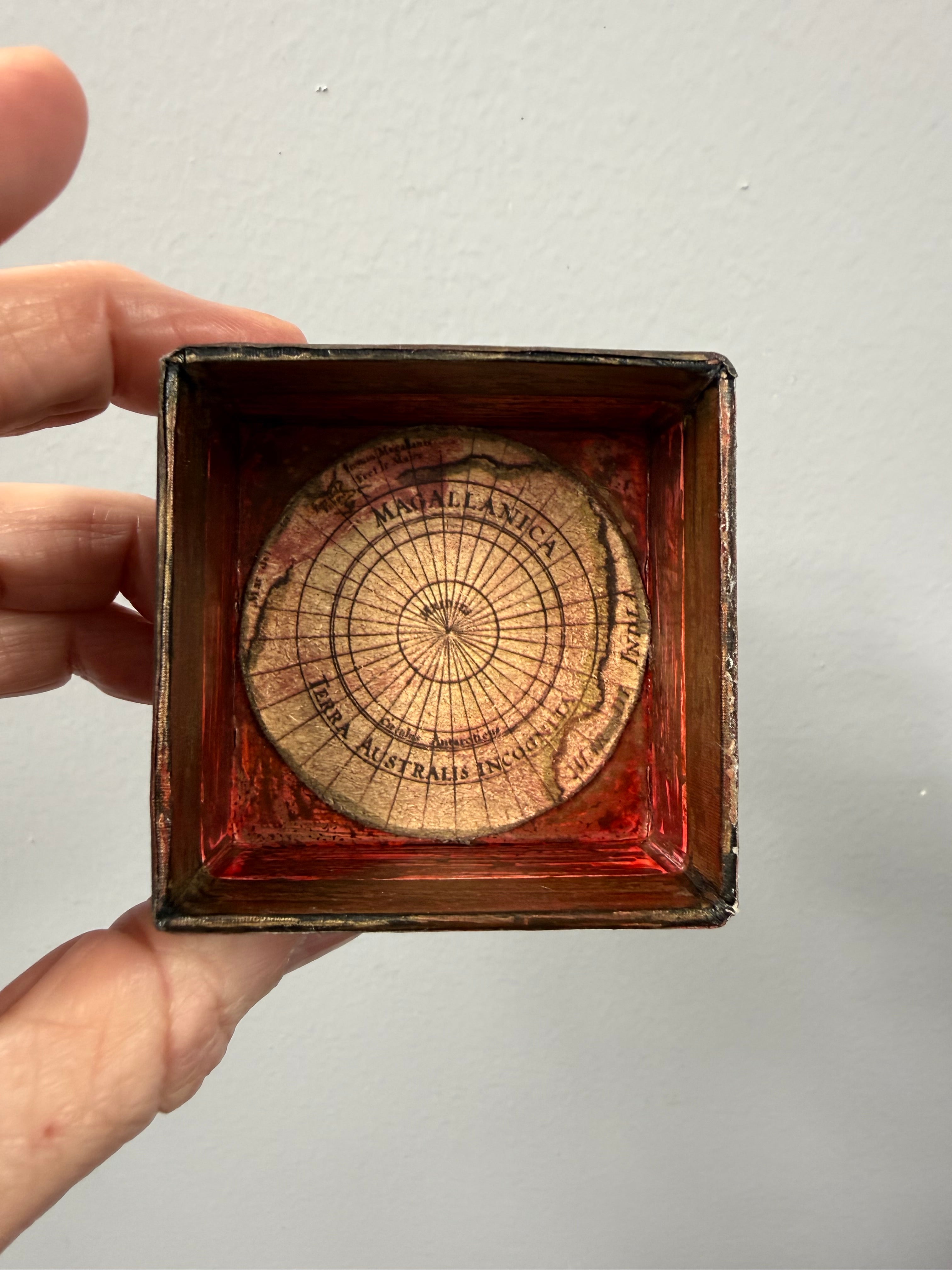 Rare Antique Pocket Globe in Box, Circa 1850s