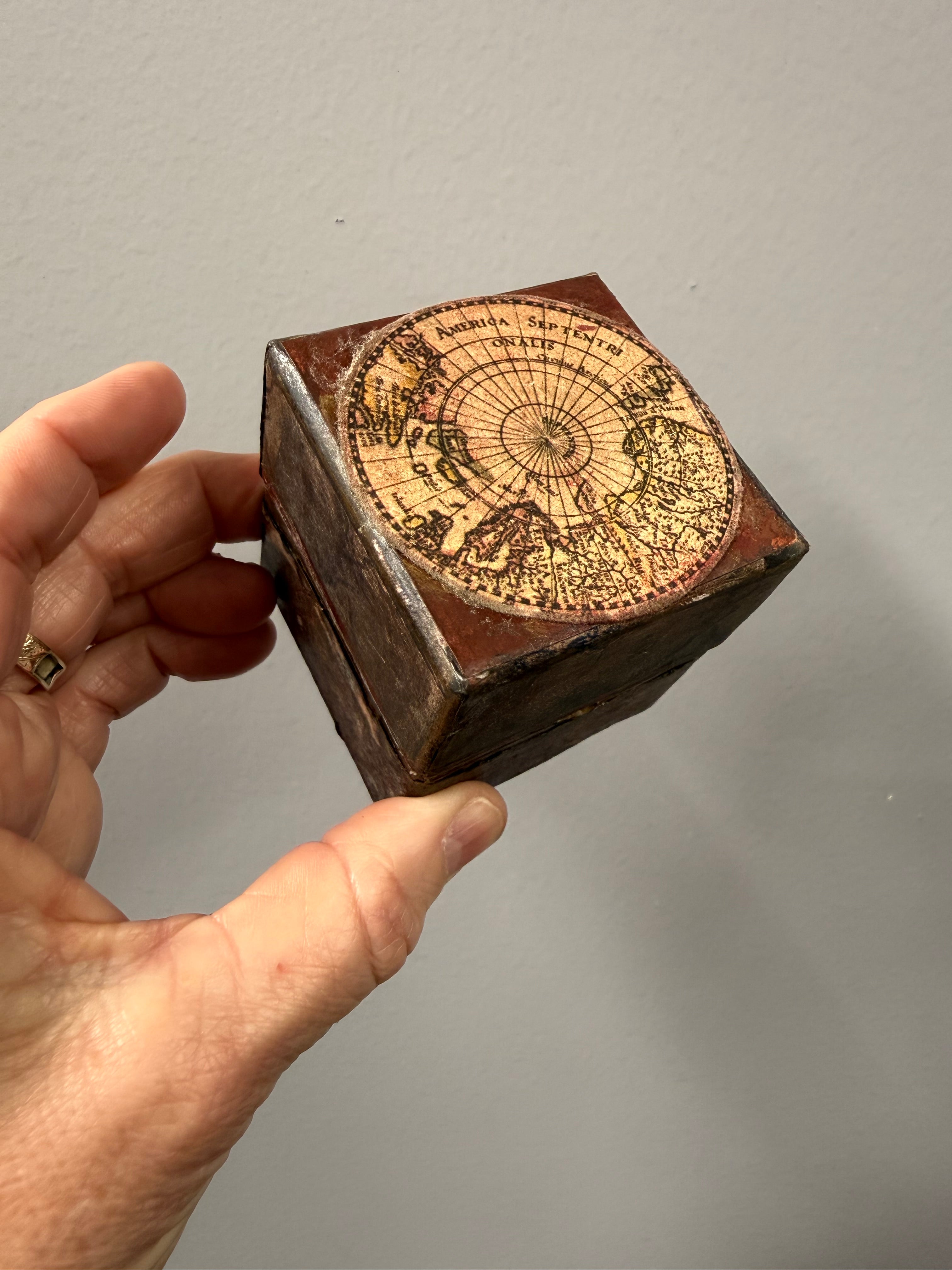 Rare Antique Pocket Globe in Box, Circa 1850s