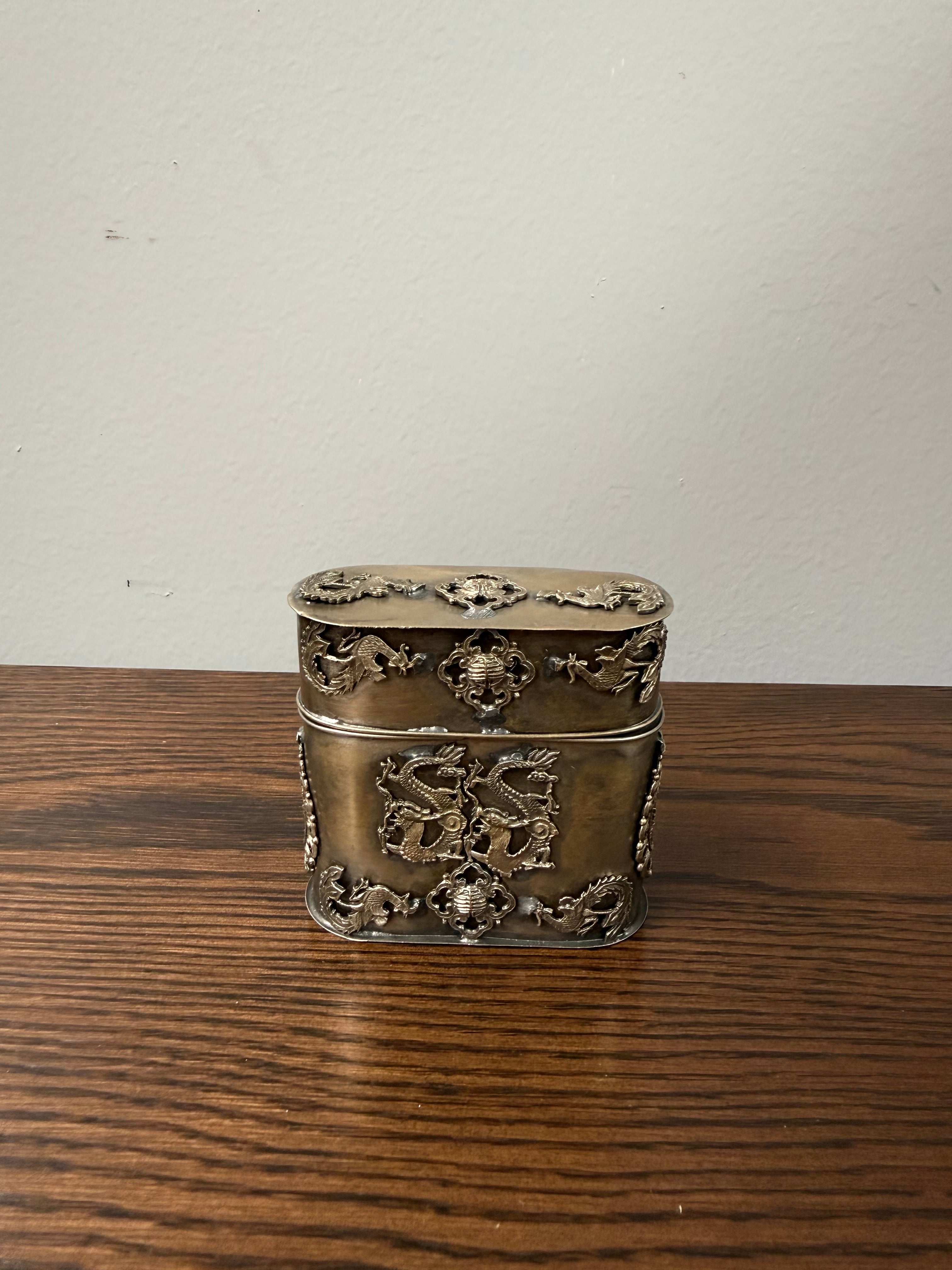 Antique 19th Century Chinese/Tibetan Silver Container
