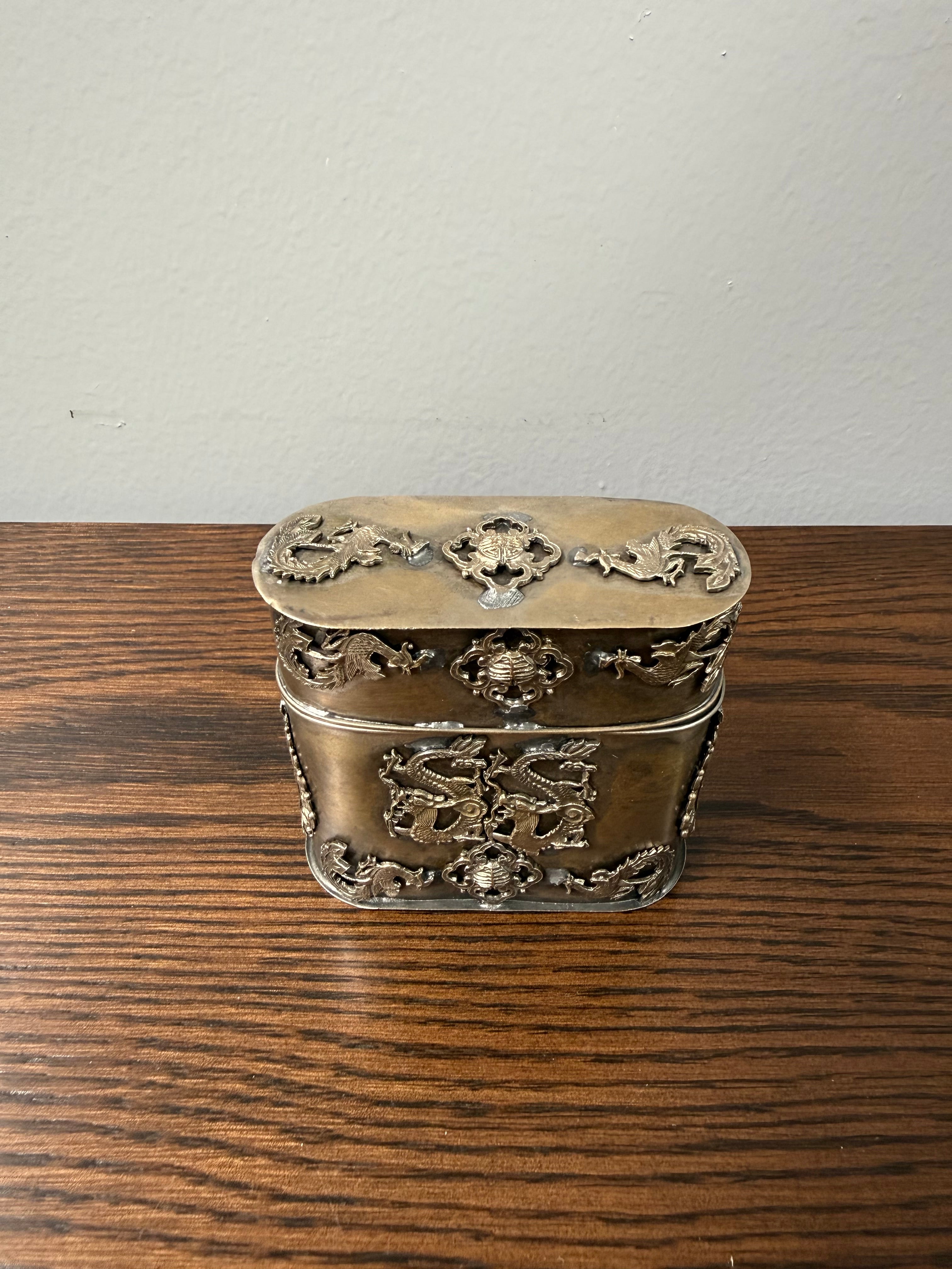 Antique 19th Century Chinese/Tibetan Silver Container