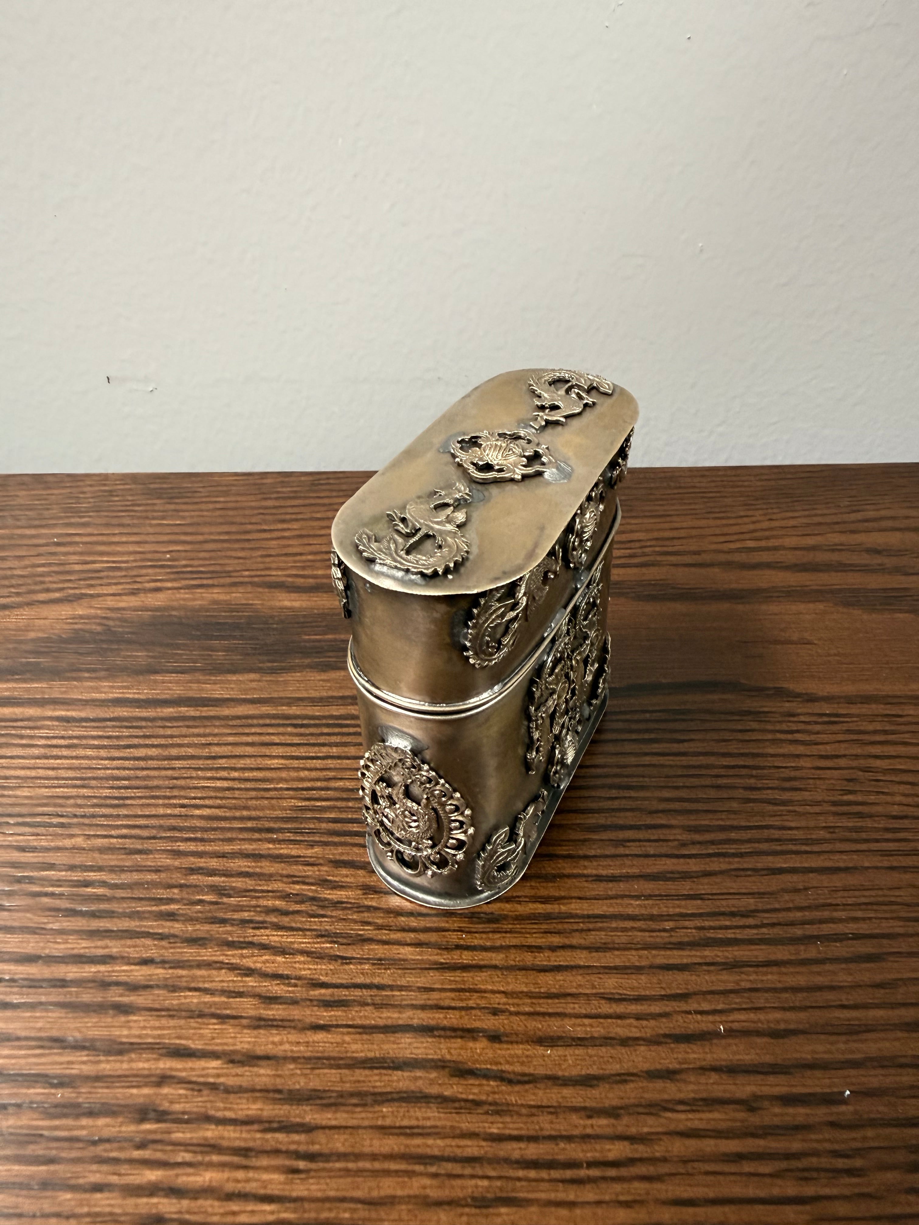 Antique 19th Century Chinese/Tibetan Silver Container