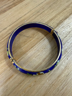 Vintage Cloisonne Hinged Bracelet.
