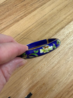 Vintage Cloisonne Hinged Bracelet.