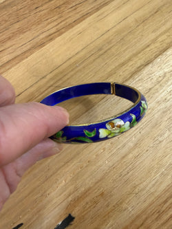 Vintage Cloisonne Hinged Bracelet.