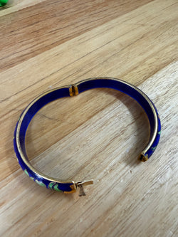 Vintage Cloisonne Hinged Bracelet.
