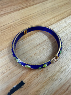 Vintage Cloisonne Hinged Bracelet.