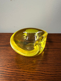 Unusual Vibrant Vintage Yellow Murano Bowl