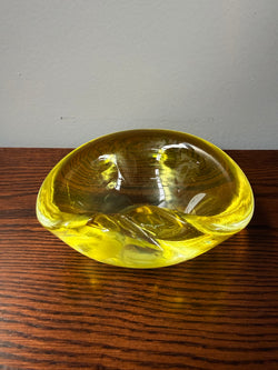 Unusual Vibrant Vintage Yellow Murano Bowl