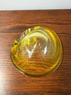 Unusual Vibrant Vintage Yellow Murano Bowl