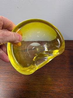 Unusual Vibrant Vintage Yellow Murano Bowl