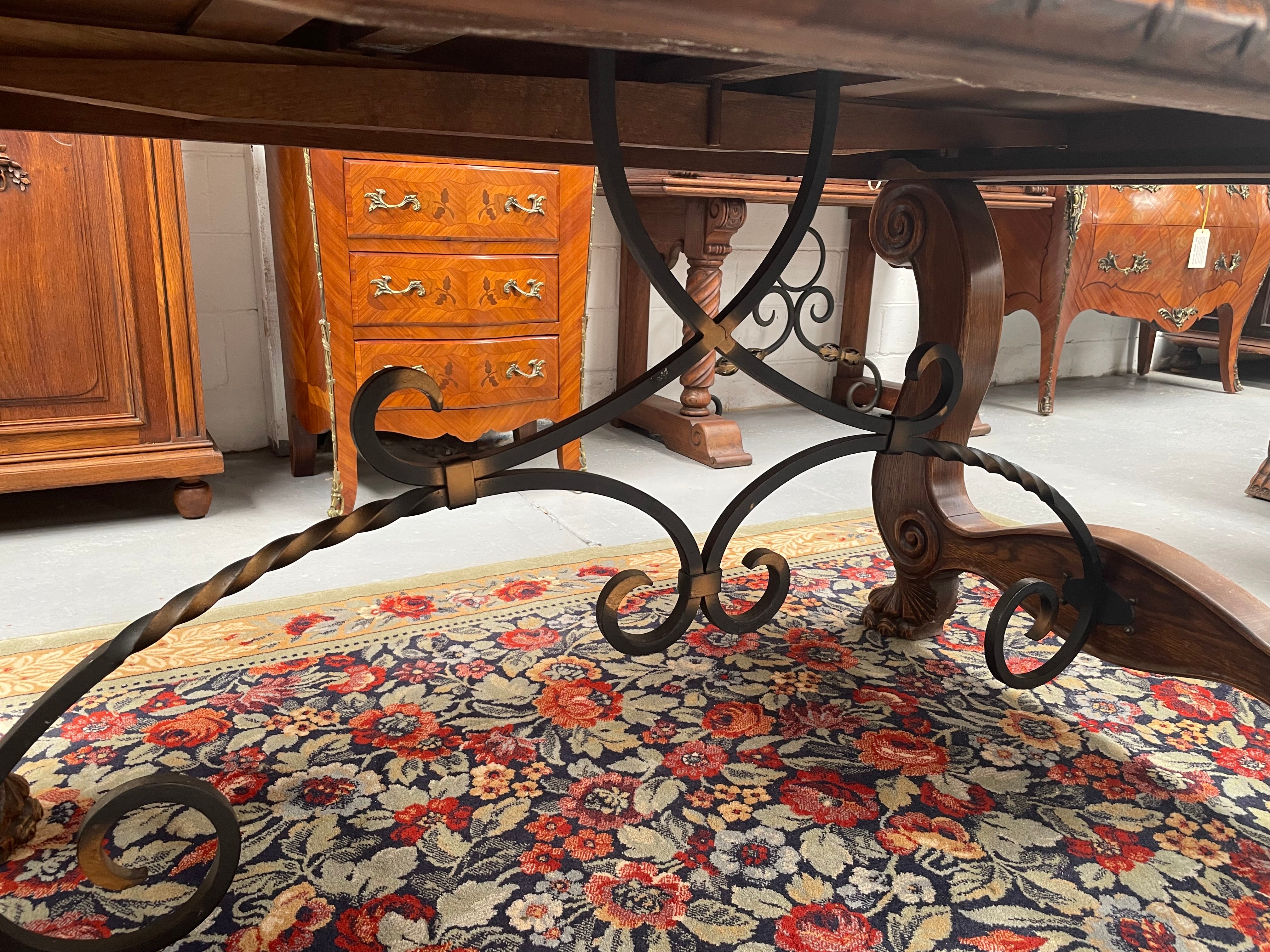 French Oak Spanish Style Extension Dining Table | Antique & Vintage | Moonee Ponds Antiques | Australia Wide Delivery