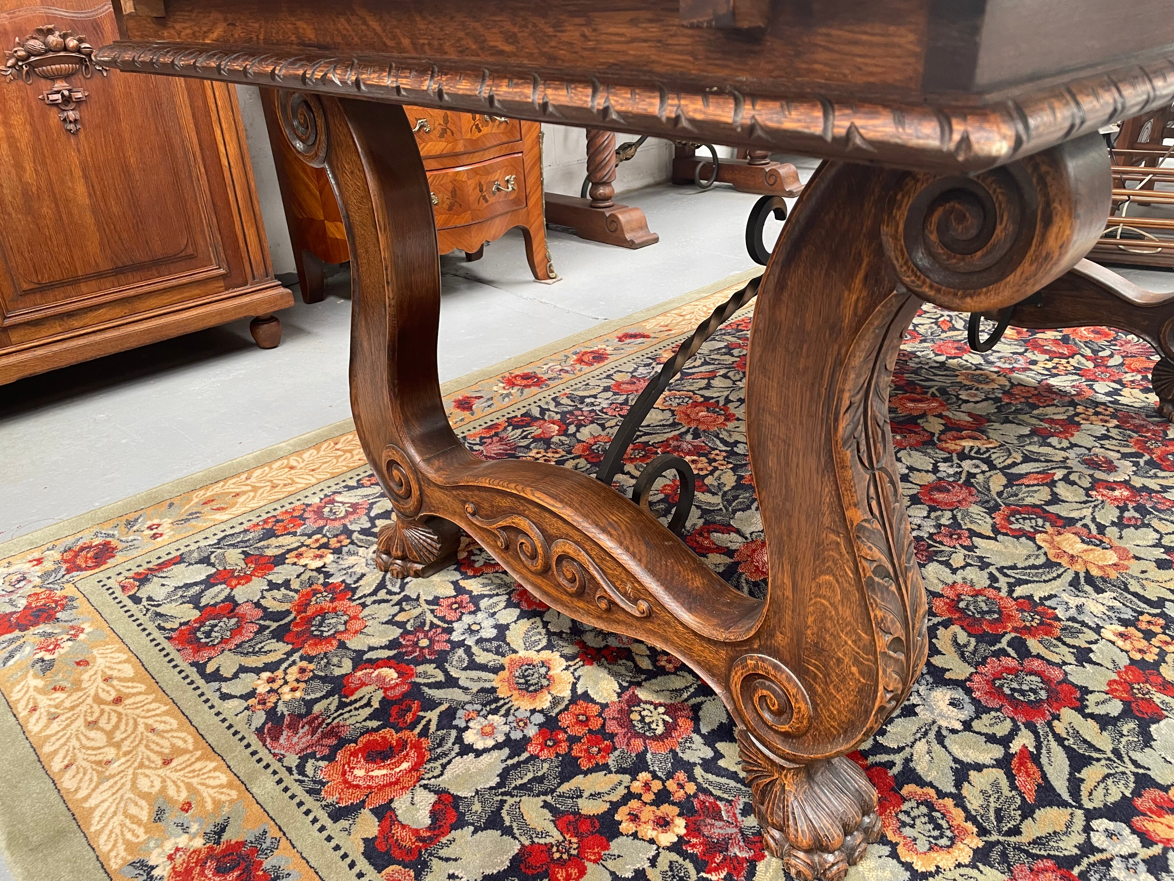 French Oak Spanish Style Extension Dining Table | Antique & Vintage | Moonee Ponds Antiques | Australia Wide Delivery