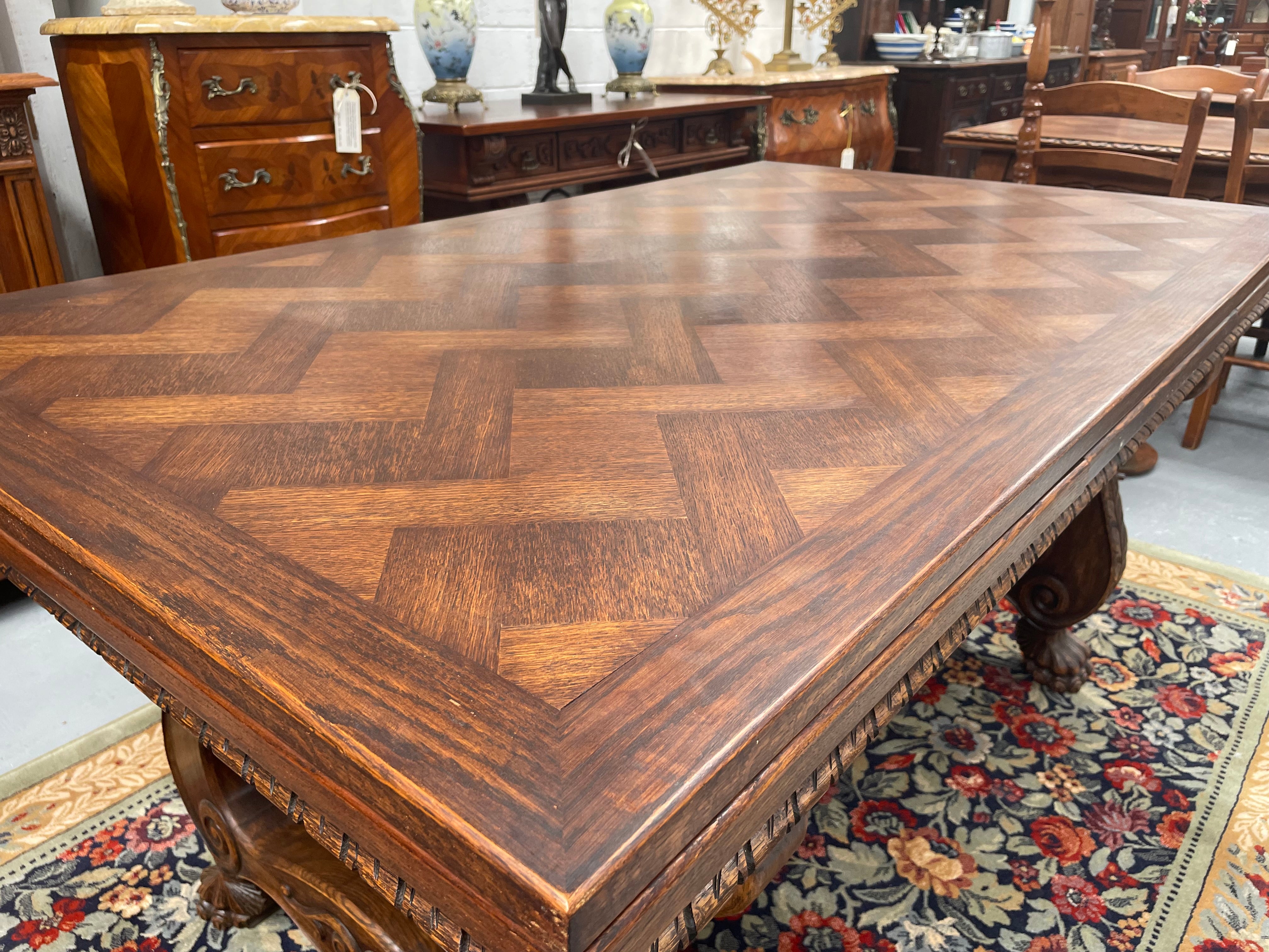 French Oak Spanish Style Extension Dining Table | Antique & Vintage | Moonee Ponds Antiques | Australia Wide Delivery