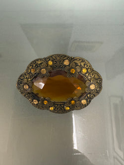 Vintage Amber Stone Brooch | Antique & Vintage | Moonee Ponds Antiques | Australia Wide Delivery