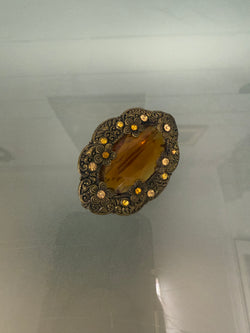 Vintage Amber Stone Brooch | Antique & Vintage | Moonee Ponds Antiques | Australia Wide Delivery