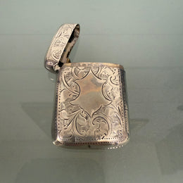 Victorian Sterling Silver Vesta Case With Match Striker
