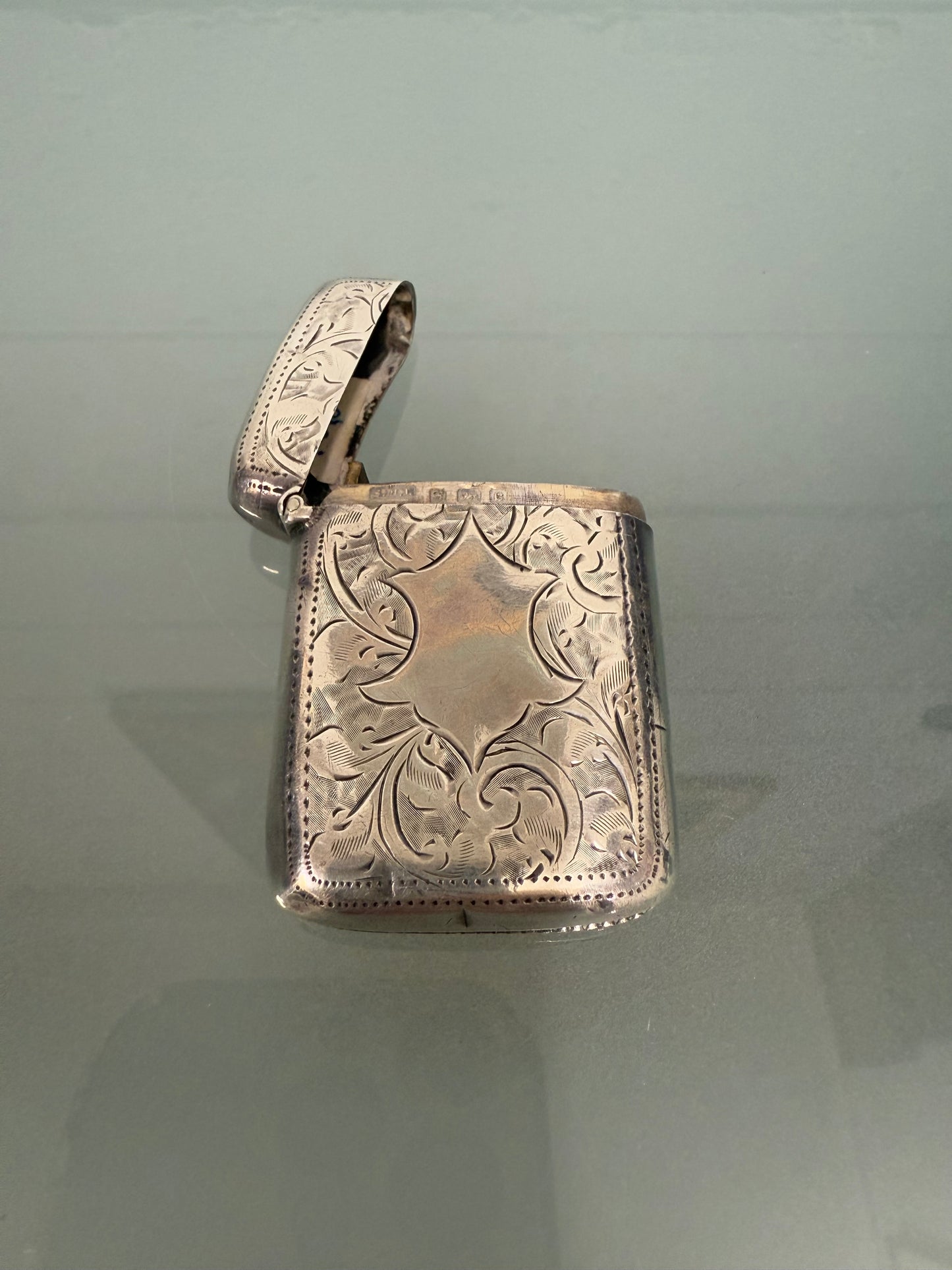 Victorian Sterling Silver Vesta Case With Match Striker