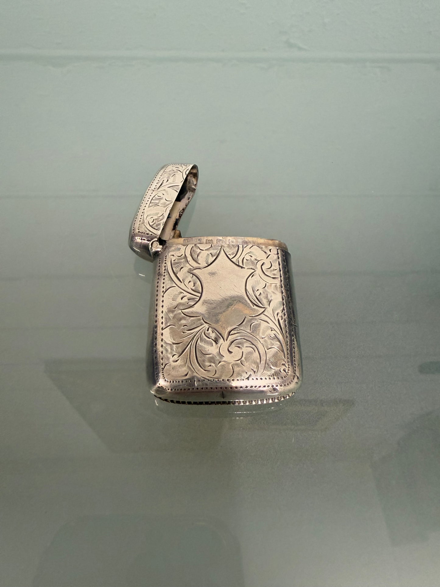 Victorian Sterling Silver Vesta Case With Match Striker