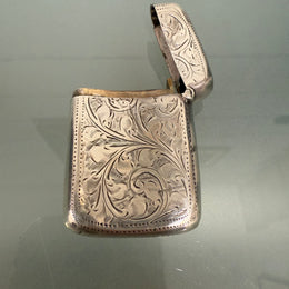 Victorian Sterling Silver Vesta Case With Match Striker