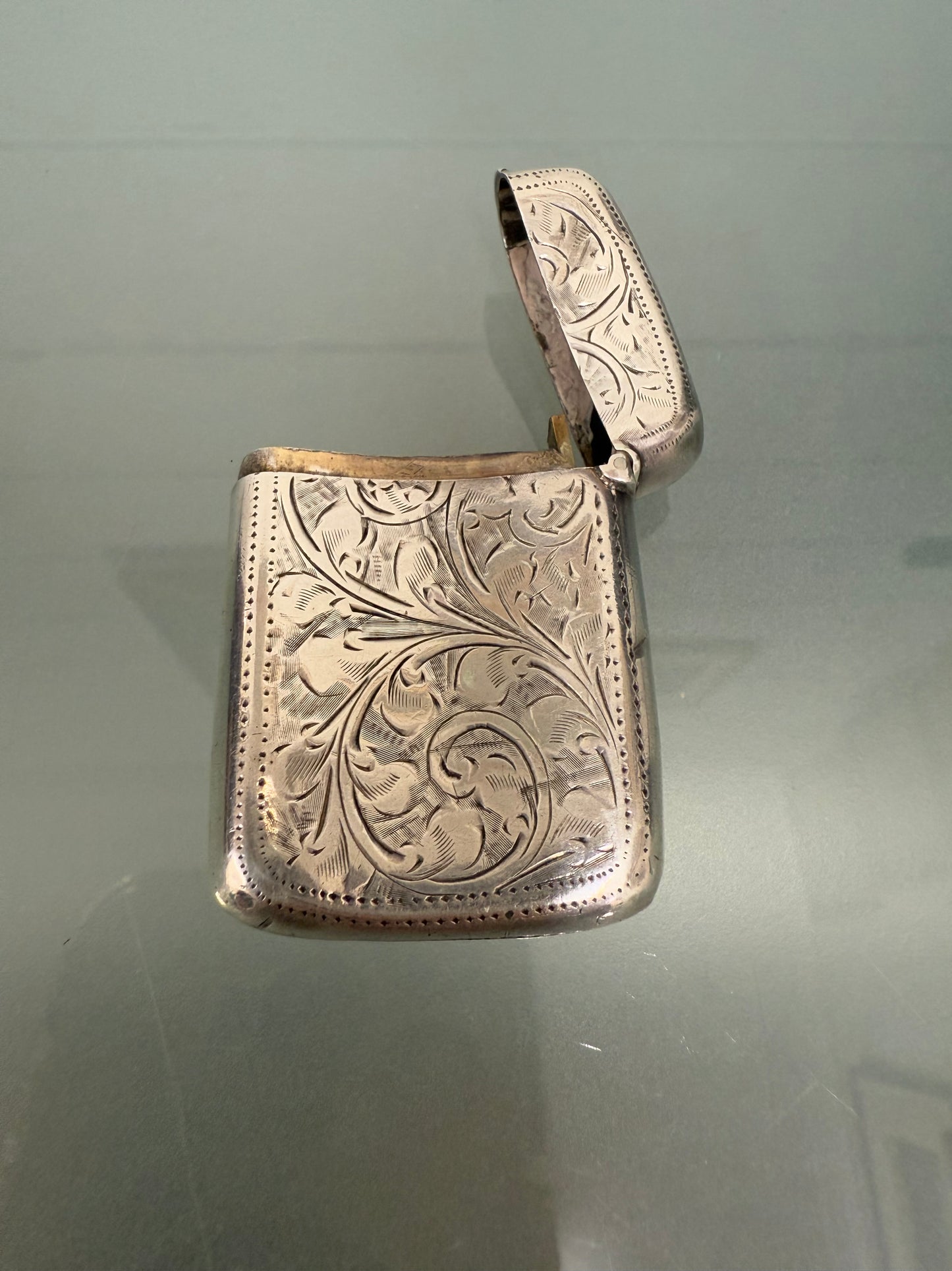 Victorian Sterling Silver Vesta Case With Match Striker