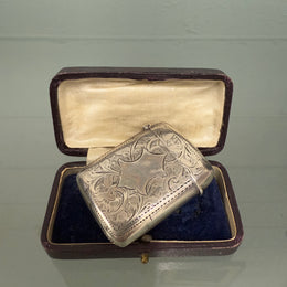 Victorian Sterling Silver Vesta Case With Match Striker