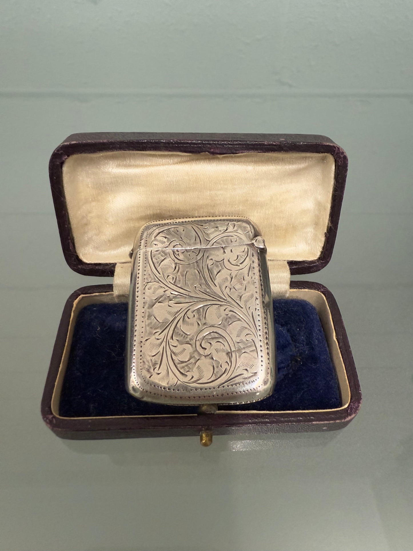 Victorian Sterling Silver Vesta Case With Match Striker