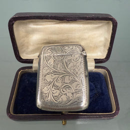 Victorian Sterling Silver Vesta Case With Match Striker