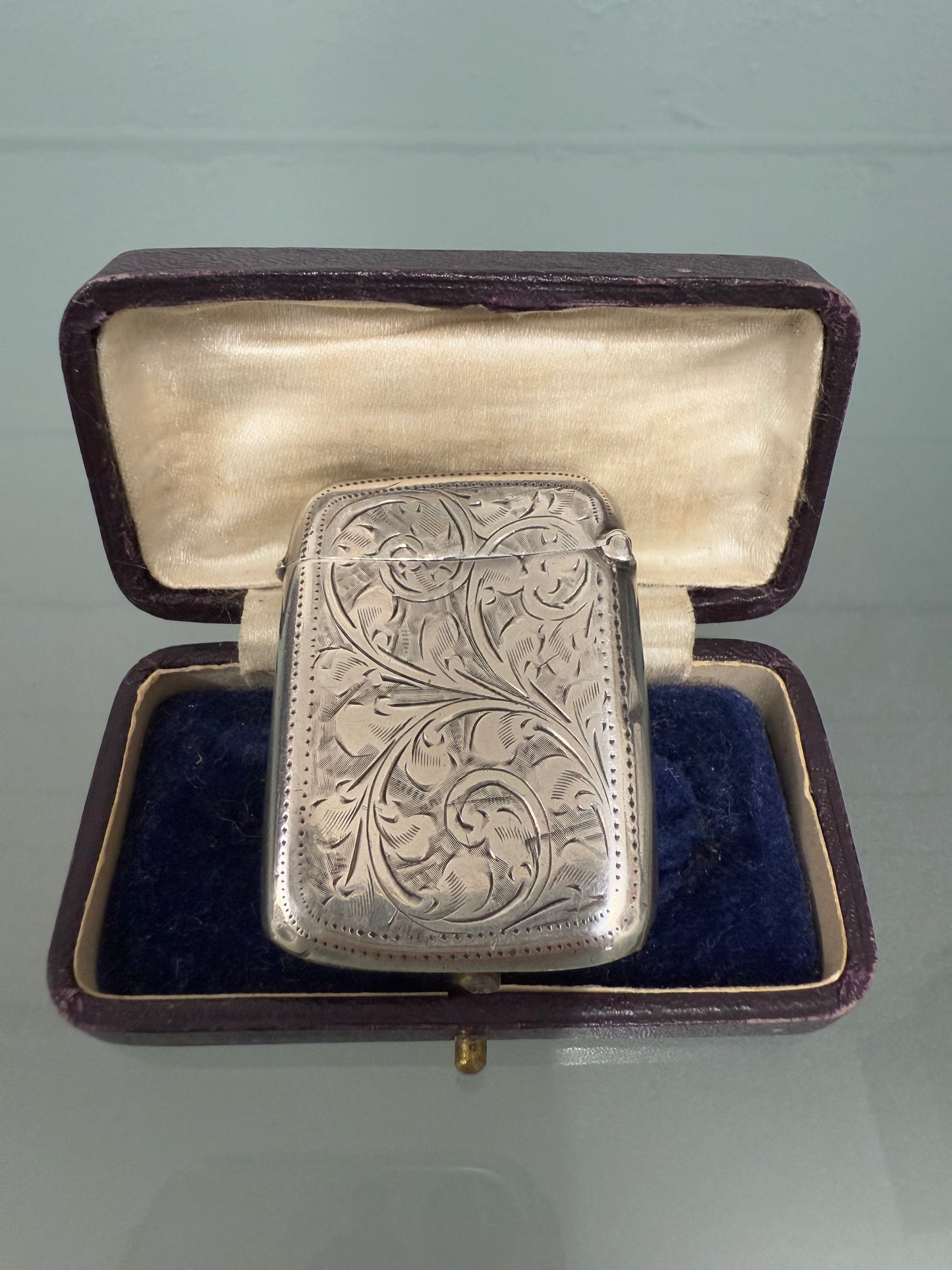 Victorian Sterling Silver Vesta Case With Match Striker