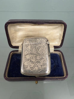 Victorian Sterling Silver Vesta Case With Match Striker | Antique & Vintage | Moonee Ponds Antiques | Australia Wide Delivery