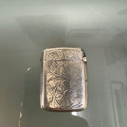 Victorian Sterling Silver Vesta Case With Match Striker